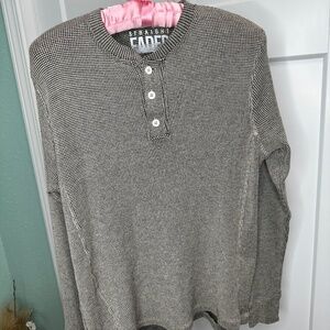 Straight Faded Medium long sleeve knit tshirt brown